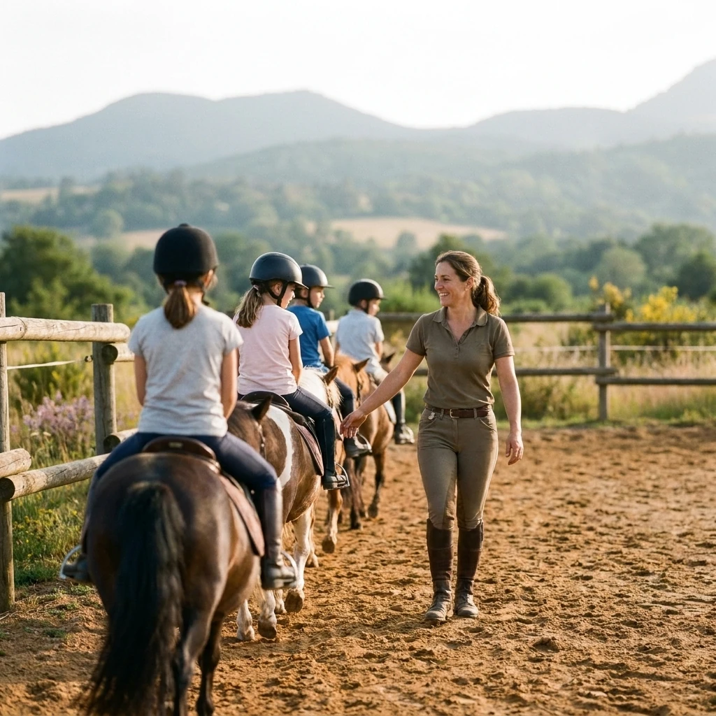 Cours de poney à Neuilly-le-Réal, Allier